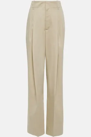 Bottega Veneta Pantalones anchos de algodón y seda