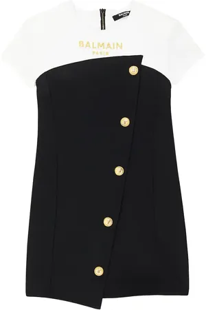 Balmain Vestido con logo bordado