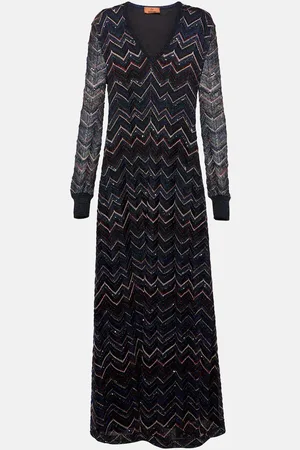 Missoni Vestido largo con lentejuelas en zigzag