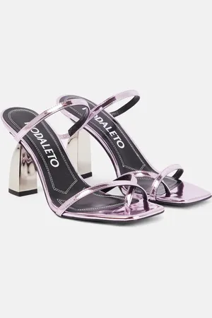 NODALETO Mules Angel A de piel metalizada