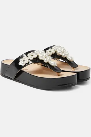 Simone Rocha Sandalias de piel adornadas
