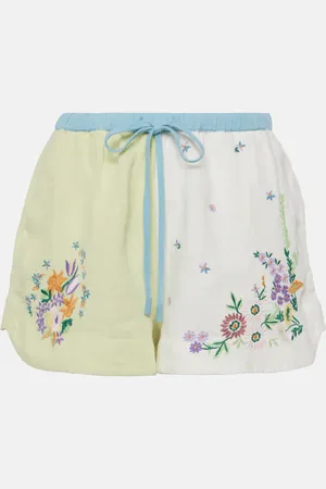 ALÉMAIS Alémais Shorts Willa de lino bordados