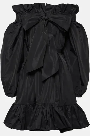 Patou Vestido corto de faya con volante y lazo