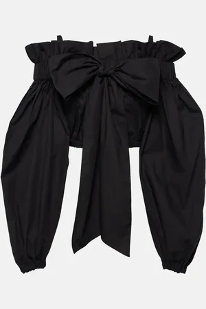 Patou Crop top de algodón con volantes y lazo