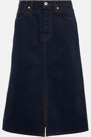 Burberry Falda midi de denim de tiro alto