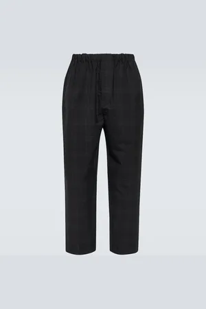 LEMAIRE Pantalones de sirsaca de algodón a cuadros