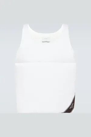 Prada Tank top de plumas de algodón