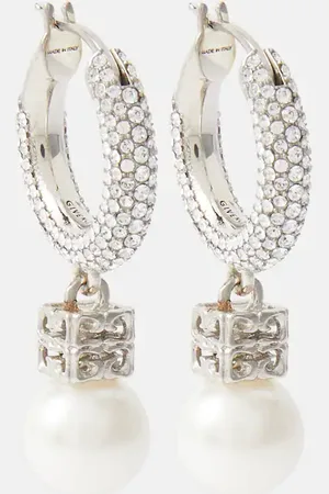 Givenchy Pendientes de aro con cristales Swarovski® y perlas sintéticas
