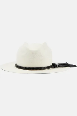 Max Mara Gorro de paja Elfi con piel