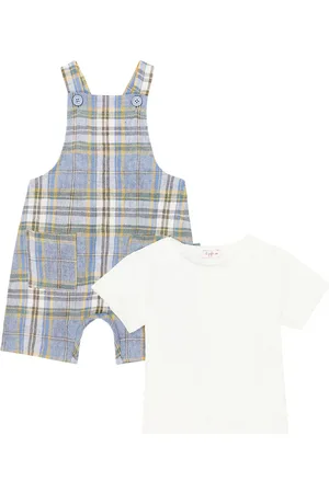 Il gufo Bebé - set de mono y camiseta a cuadros