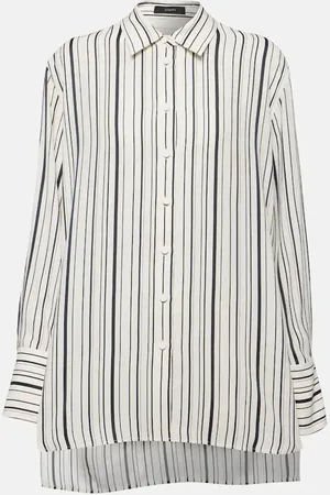 Joseph Camisa oversized de seda a rayas