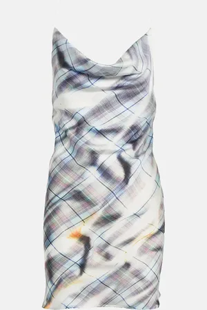 Y / PROJECT Vestido corto de satén con tirantes transparentes