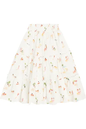 Scotch&Soda Falda de algodón fruncida estampada