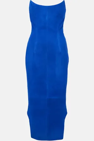 Givenchy Vestido bustier midi asimétrico de ante