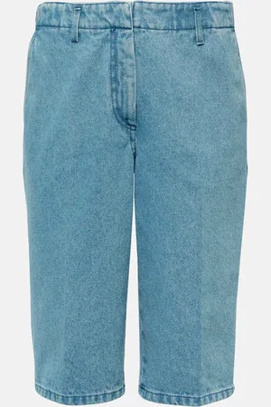 DRIES VAN NOTEN Shorts de denim de tiro medio