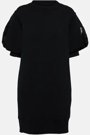 SACAI Vestido corto Sponge de mezcla de algodón