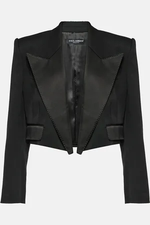 Dolce & Gabbana Chaqueta de esmoquin cropped de mezcla de lana