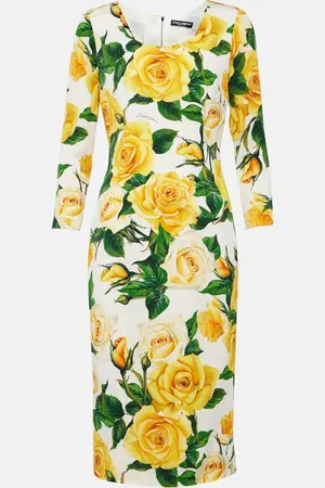 Dolce & Gabbana Vestido midi de mezcla de seda floral