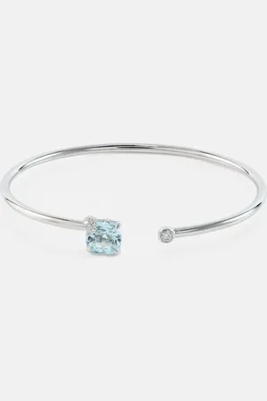 BUCHERER FINE JEWELLERY Brazalete Peekaboo de oro blanco de 18 ct con aguamarina y diamantes