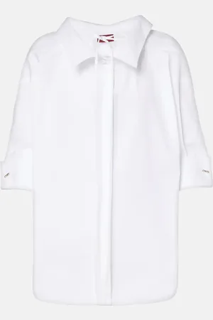 Gucci Camisa de popelín de algodón con lazada