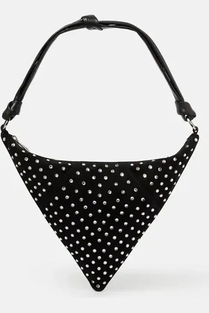 Amina Muaddi Bolso al hombro Cameron de ante adornado