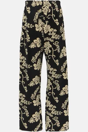 Marine Serre Pantalones deportivos de felpa en jacquard