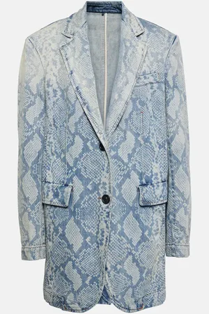 Sportmax Blazer de denim con efecto serpiente