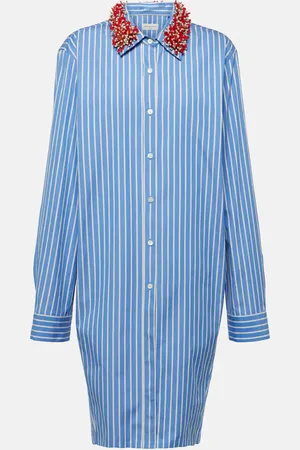 DRIES VAN NOTEN Camisa de popelín de algodón a rayas