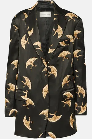 DRIES VAN NOTEN Blazer de satén estampado
