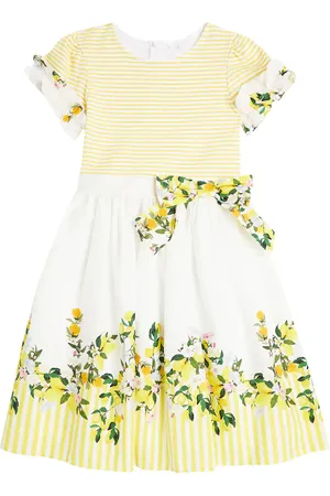 PATACHOU Vestido de algodón floral a rayas