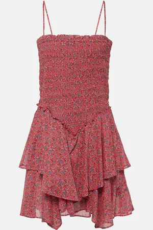 Marant Etoile Vestido corto Ankage de algodón fruncido
