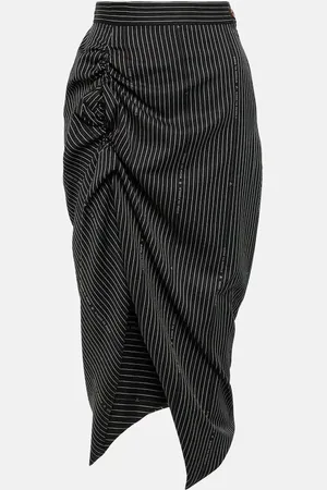 Vivienne Westwood Falda midi de lana y algodón