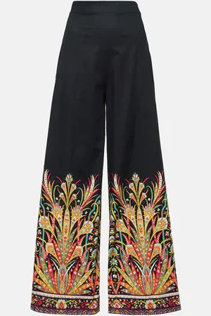 Etro Pantalones flared de algodón estampados
