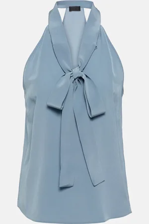 NILI LOTAN Top Zelie de seda con cuello halter