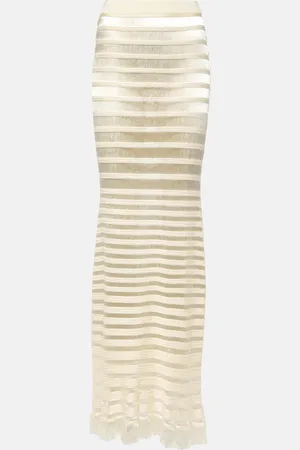 Tom Ford Falda larga de punto con flecos