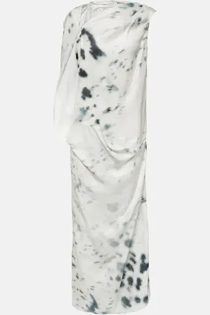 JACQUES WEI Vestido midi de satén fruncido