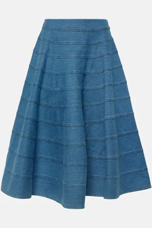 Altuzarra Falda midi Grace de denim con paneles