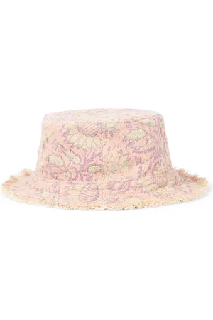 Louise Misha Sombrero Lajik de lona de algodón reversible