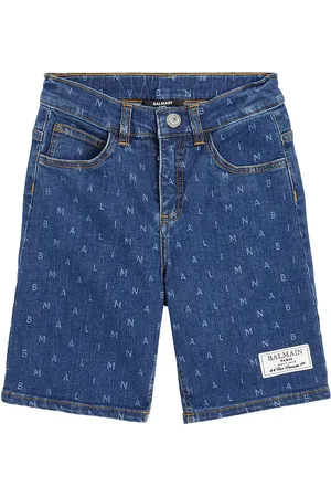 Balmain Shorts de denim con logo