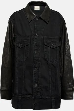 Khaite Chaqueta Grizzo de denim con piel