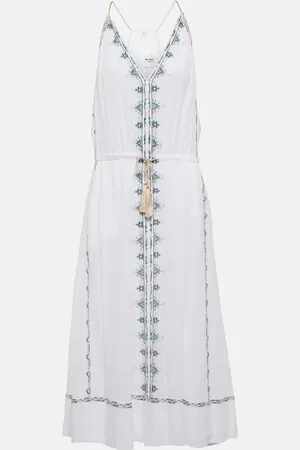 Marant Etoile Vestido midi Siana de algodón bordado