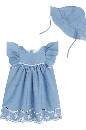 Chloé Chloé Kids Bebé - set de vestido y gorro de denim