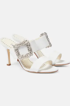 Manolo Blahnik Mules Gable Jewel 90 de crepé de seda