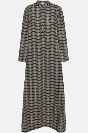 DRIES VAN NOTEN Vestido largo de popelín de algodón