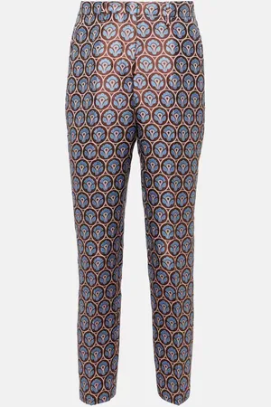 Etro Pantalones slim cropped en jacquard