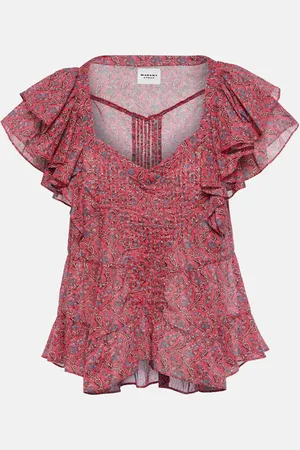 Marant Etoile Top Madrana de algodón con volantes