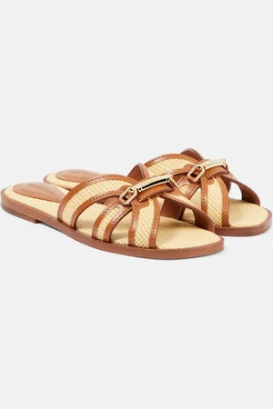 ZIMMERMANN Sandalias Prisma de rafia con piel