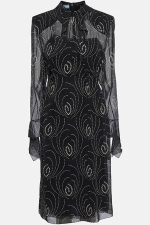 Prada Vestido midi de georgette estampado