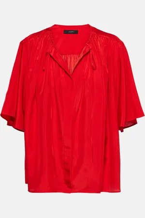 Joseph Blusa Bristow de seda fruncida