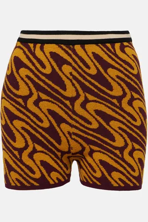 DRIES VAN NOTEN Shorts en jacquard de tiro alto